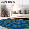 thumbnail image 2 of ODIKA 6'x9' Machine Washable Non-Slip Area Rug, Festive Pine Branch Crochet Kit Cushion Holiday Needlework Project High Traffic Rug with Pad, Blue, 731384, 2 of 8