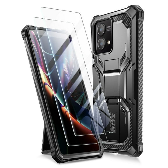 i-Blason Armorbox Lite for Moto G Stylus 5G Case (2023 Release)[Not for 4G Version/2022/2021], [2Pcs Tempered Glass Screen Protectors] Slim Protective Bumper Case with Built-in Kickstand (Black)