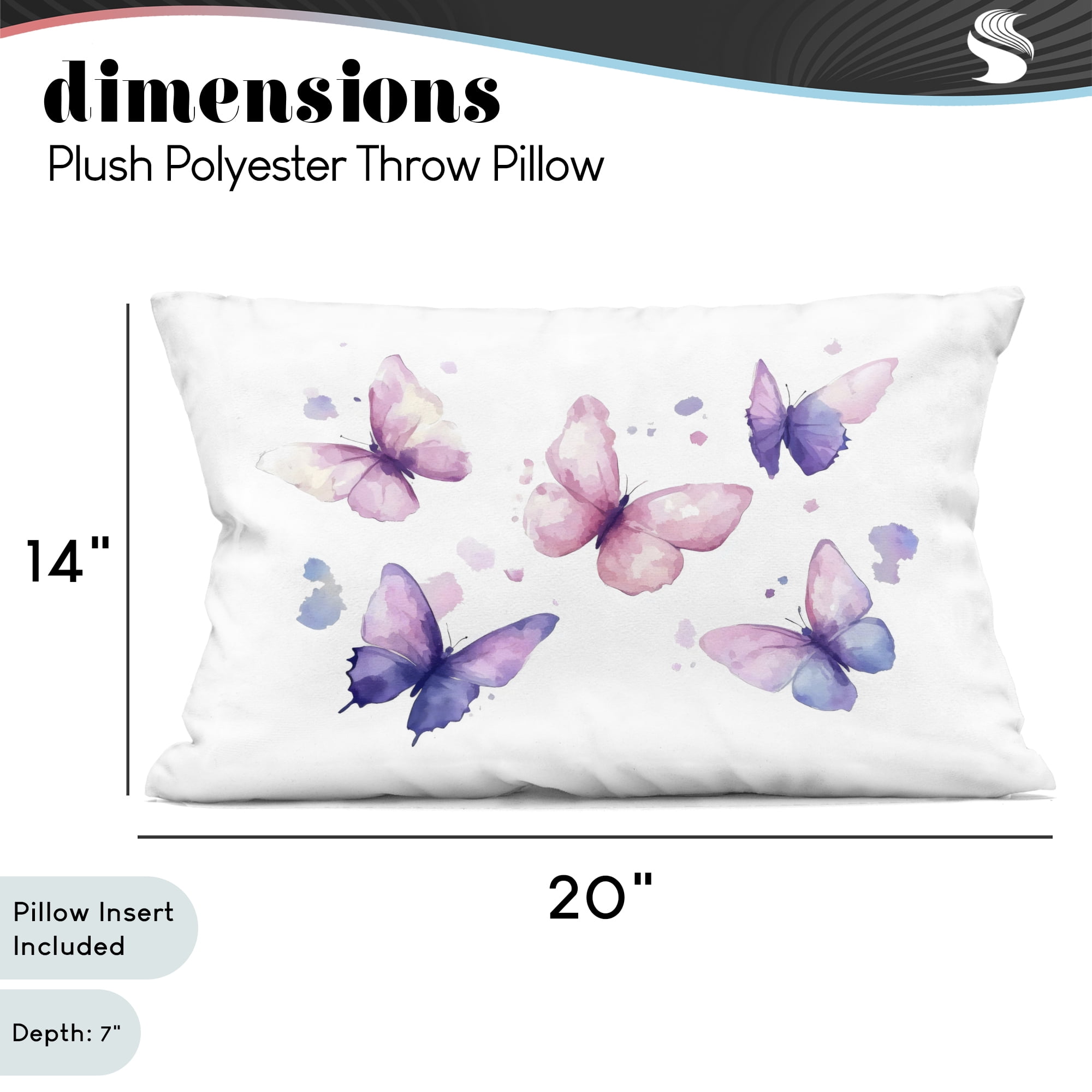 Stupell Industries Blue and Pink Butterflies Decorative Printed Throw Pillow, design by Creative Studio