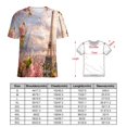 thumbnail image 2 of Blossoming Paris Eiffel Tower T Shirts Basic T-Shirt Short Sleeve Ladies Tee Shirt Summer Graphic Clothing, 2 of 6