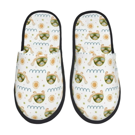 

Pofeuu Sea Turtle Basking in the Sun Print EVA Fuzzy House super light Slippers Slippers Scuff Outdoor Indoor Warm Cozy Plush Bedroom Shoes Soft Flat Comfy Anti-Slip-Medium
