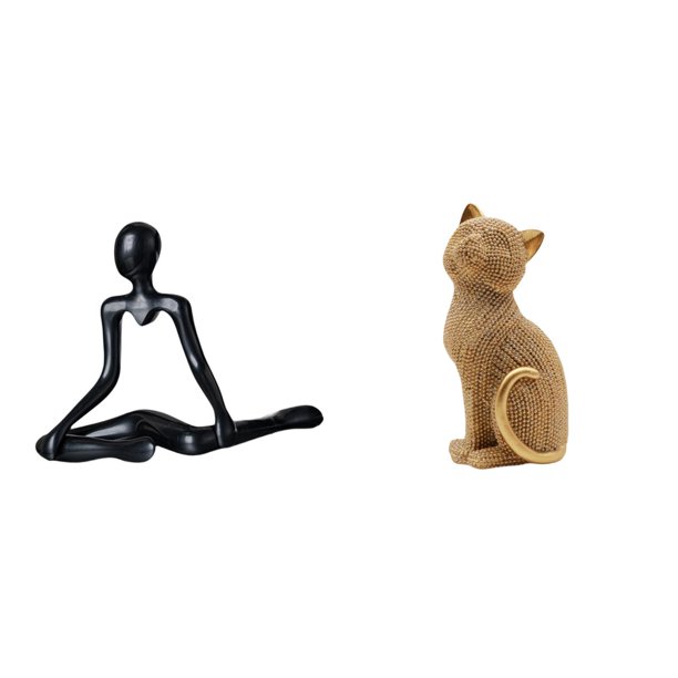 Estatua Creativa Abstracta De Gato Pensador, Figura Decorativa, Escultura Coleccionable De Resina única, Adorno De Escritorio Para Entrada, Dormitorio, Regalo De Inauguración De La Casa,