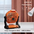 thumbnail image 2 of Camping LED Ventilateur de Camping avec Lanterne Ventilateur de Table Portable Rechargeable USB, Ventilateur Alimenté par Batterie Rotation à Tête 270° & Vitesse Progressive pour Accessoires Chambre, Table, Tente, Voyage 7800mAh, 2 of 7