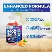 Vitamin B Complex Gummies - Extra Strength Super B Vitamin Gummy with Vitamin C, Immune Support for Men & Women - Energy and Brain Support Supplements with Folic Acid, Niacin, B6, B12 - 120 Gummies