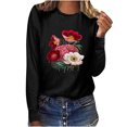 thumbnail image 2 of CEHVOM T-shirt Décontracté Imprimé pour Femmes Col Rond Manches Longues Blouse, 2 of 6