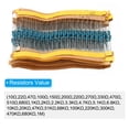 thumbnail image 4 of Uxcell 30 Values Metal Film Resistors Assortment Kit, 600Pcs 10 Ohm-1M Ohm 1% 1/4W  Resistor Kit with 200Pcs 5mm LED, 4 of 6