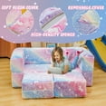 thumbnail image 5 of Lamerge Kids Couch for Playroom, Glow in The Dark Toddler Modular Couch, Convertible Baby Play Foam and Floor Cushion, Kids Play Sofa Couch for Nursery Bedroom (Rainbow+Unicorn), 5 of 10