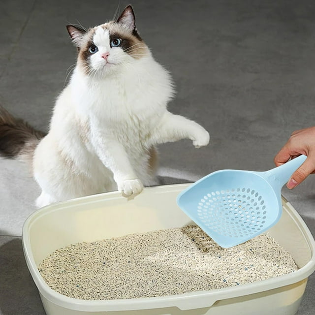 Hollow Litter Shovel, Plastic Thickened, Ergonomic Round Grip, Anti Slip, Durable, Accurate Removal, Safe Material, Toilet Cleaning Tool