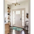 thumbnail image 4 of Coastal Sea Turtle Hallway Runner Rug 2x5ft,Vintage Teal Nautical Beach Botanical Washable Woven Living Room Bedroom Kitchen Bathroom Carpet with Tassels,Indoor Outdoor Throw Door Mat for Entryway, 4 of 5