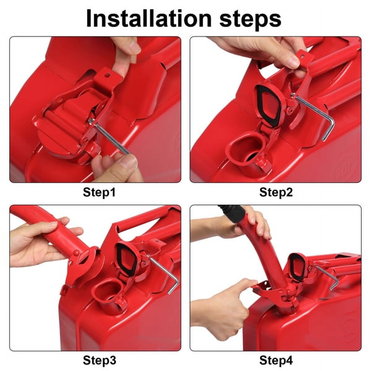 20L Portable Fuel Storage Can with Spout, Heavy Duty Metal Container for Petrol, Diesel, Gasoline – Leak-Proof, with Locking Lid & Carry Handle for Garage, Farm, Industrial Use