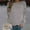 Gray, variant on POTETI Sweatshirts for Women Winter Crew Neck Long Sleeve Pullover Solid Color Tops