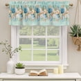 thumbnail image 2 of 2 Pack Valances for Window, Beach Coastal Teal Short Curtains for Kitchen Bedroom Living Room, Nautical Shell Starfish Coral Summer Rod Pocket Small Window Treatment Valance Drapes 42 x 12 Inch, 2 of 8