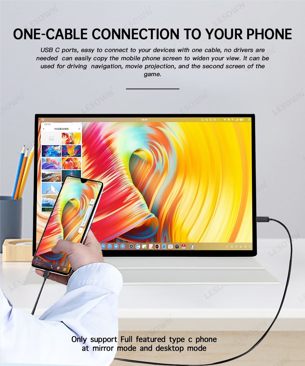 LESOWN 16 Inch 144HZ Gaming Monitor 2560x1600 100%sRGB Ultra-wide16:10 Auxiliary Screen PC Extended Display Built-in Speakers for Laptop PC Switch Phone