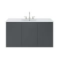 thumbnail image 3 of Modway Bryn 48" Modern Wood/Ceramic Wall-Mount Bathroom Vanity in Gray/White, 3 of 8