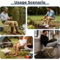 thumbnail image 7 of Folding Camping Stool, Portable Outdoor Camping Chair with Storage Bag, Portable Chair for Adults, Foldable Stool for Fishing, Hunting, Travel, Backpack, Hiking (khaki) ﻿, 7 of 7