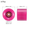 thumbnail image 2 of Unique Bargains Roues de Longboard 60mm avec Roulements ABEC-9 Roues de Rue pour Skateboards Cruiser 80A, Rose Rouge Lot de 4, 2 of 4