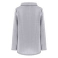 thumbnail image 4 of Plus Size Sweater Tops On Seasonal Women's Solid Thin Puff Sleeves Long Sleeve V- Neck Sweaters Tops Gray 6(M), 4 of 7