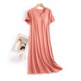 thumbnail image 2 of Fewfanhot Women's Short Sleeve Modal Nightgown with Built-in Bra, Solid Color Sleep Dress, Supportive and Soft Loungewear, 2 of 7