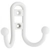Brainerd B46115J-W-C Double Robe Hook With Ball End - White - 1 Pack