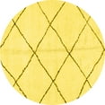 thumbnail image 1 of Ahgly Company Machine Washable Indoor Round Solid Yellow Modern Area Rugs, 3' Round, 1 of 4
