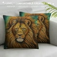 thumbnail image 3 of COMIO  Pillow Cover Lion, Wild Animal Lion Head Galaxy Space Decorative Square Pillowcases Cushion Cover for Sofa Bedroom Home Car Office, 3 of 5