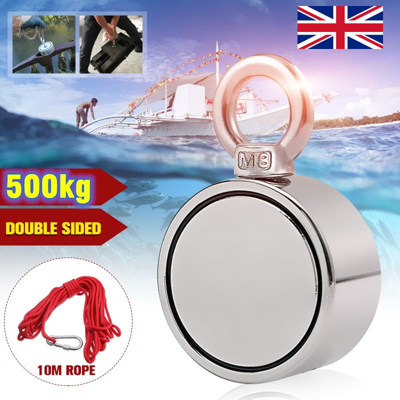 200/300/500kg Double Sided Round Recovery Salvage Neodymium Fishing Magnet 