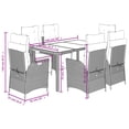 thumbnail image 4 of vidaXL 7 Piece Garden Dining Set with Cushions Black Poly Rattan, 4 of 5