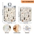 thumbnail image 5 of Yayeee 4 Pack Qtip Holder Bathroom Cotton Swab Canister with Lid Clear Dispenser Set, Beige Christmas Forest, 5 of 6