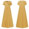 thumbnail image 4 of Finelylove Sexy Dresses Vintage Prom Dress A-line Long Short Sleeve Solid Yellow XXL, 4 of 4