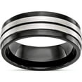 thumbnail image 1 of Stainless Steel Brushed And Polished Black Ip-Plated 8mm Band (Size 12) Made In China sr628-12, 1 of 5