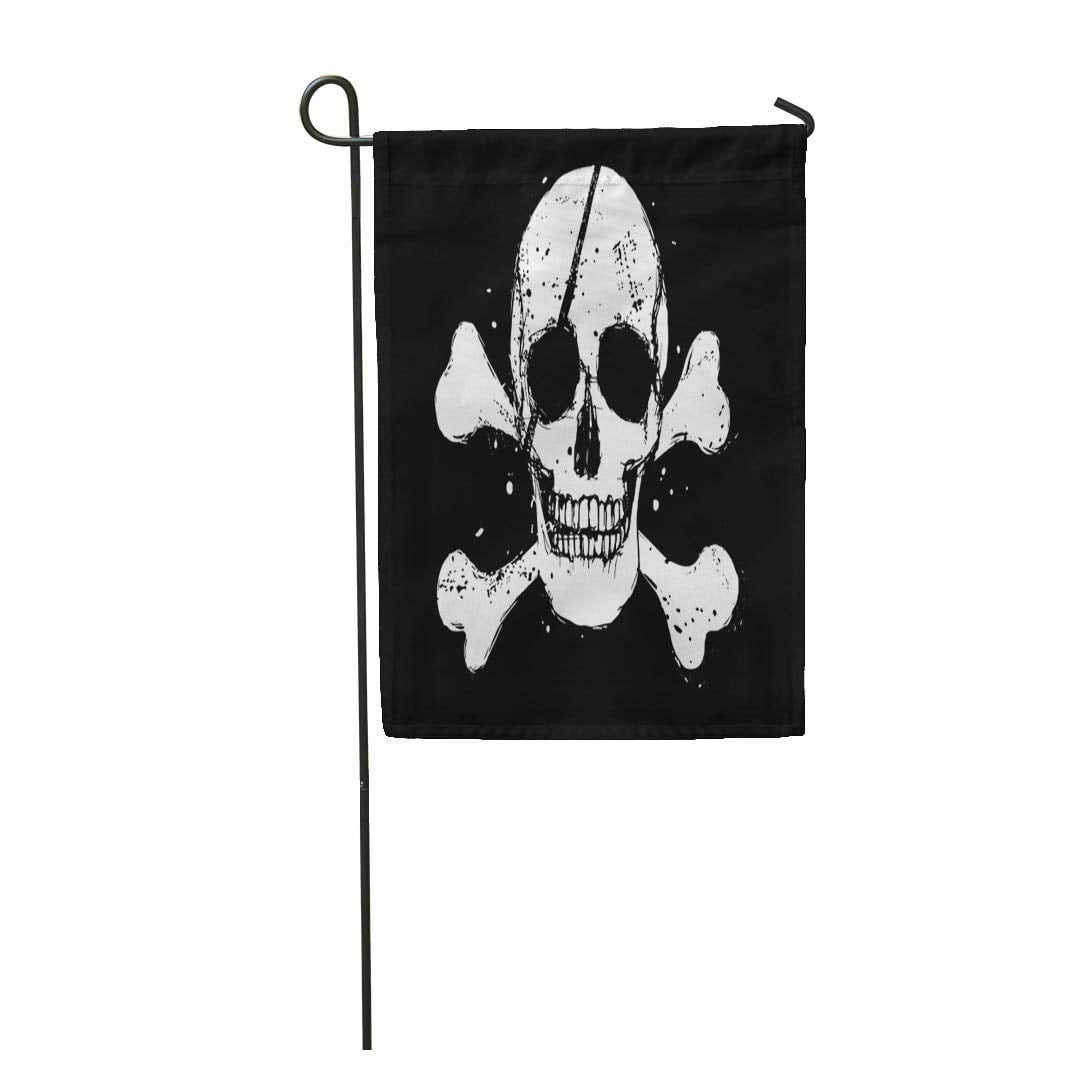 12x18 12"x18" Jolly Roger Pirate Sugar Skull Sleeve Flag Garden 