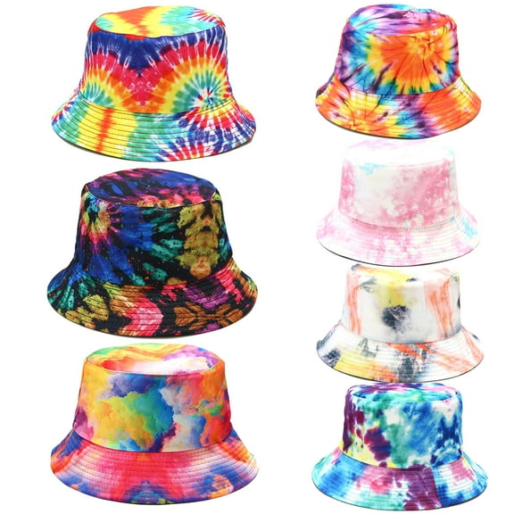 Walbest Men Womens Tie-die Printed Sun Hat Reversible Bucket Hat, for Outdoor Hunting Fishing