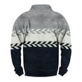 thumbnail image 5 of Men's Flag Print Stand Collar Sweatshirt with 3 Buttons, Outdoor Casual Button Front Pullover for Spring Fall,Navy,L, 5 of 6