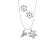 thumbnail image 2 of Delight Jewelry Silvertone Western Saddle Silver tone Snowflake Charm Necklace and Stud Earrings, 2 of 4