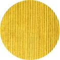 thumbnail image 1 of Ahgly Company Machine Washable Indoor Round Solid Yellow Modern Area Rugs, 5' Round, 1 of 4