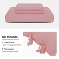 thumbnail image 6 of PiccoCasa 3 Piece Bow Tie Duvet Cover Bedding Set with 2 Pillowcases Queen Pink, 6 of 6