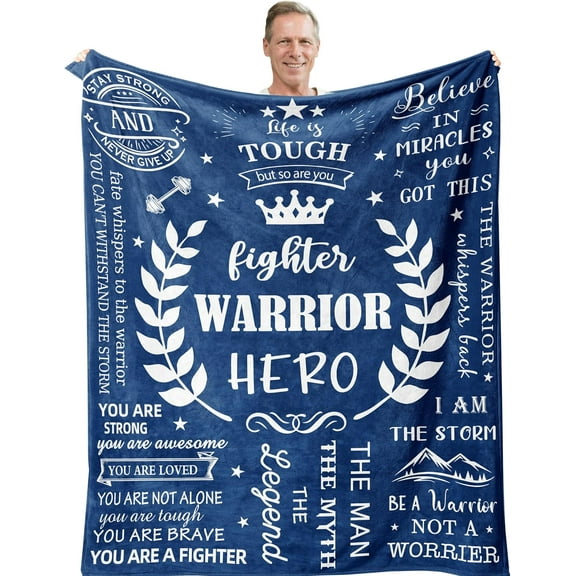 Get Well Gifts for Men, Get Well Soon Gifts Blanket 50"X60", Inspirational/Motivational/Encouragement Gifts for Him, Gifts for Men, Relaxation/Spiritual/Thinking of You Gift, Hug Blanket