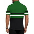 thumbnail image 3 of Xyxonk Polo Shirts for Men Contrast Color Short Sleeve T-Shirts Casual Comfortable Stretch Button Collared Workout Golf Shirt Dark Green S, 3 of 3