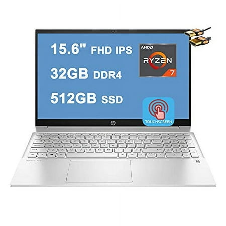 HP Pavilion 15 Laptop Computer 15.6" FHD IPS Touchscreen Display AMD Octa-Core Ryzen 7 4700U (Beats i7-10510U) 32GB DDR4 512GB SSD Backlit Keyboard B&O Win10 + HDMI Cable