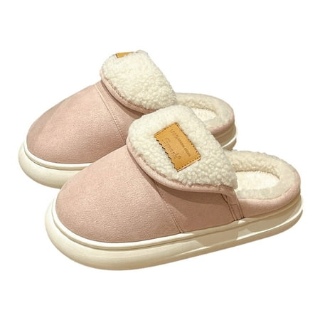 

Penkiiy Warm Slippers for Women Ladies Cotton Memory Foam Slippers Women s Slippers House Bedroom Slippers for Plush Comfy Lined Slide Shoes Pink Slippers