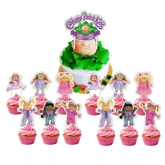 Cabbage Cake Topper Cupcake Set Party Supplies Decoration Birthday Decor Kit