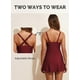 thumbnail image 4 of Traje de baño de una pieza Aleumdr, vestido de baño Tummy Control, rojo, 4 of 7