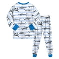 thumbnail image 6 of KPOPLK Little Boys Pajamas Set 2T 3T 4T 5T 6T 7T 8T Boys Cartoon Print Long Sleeve Sleepwear Fall Winter Loungewear Clothes Blue Size 6-7 Years, 6 of 9