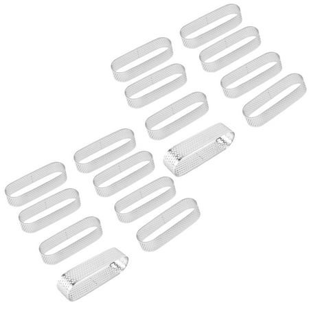 

16Pcs Oval Tartlet Molds Dessert Mousse Fruit Pie Tart Ring Quiche Cake Mold Stainless Steel Tart Mousse Ring