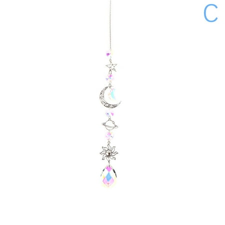 

Buytra Crystal Wind Chime Moon Sun Catcher Diamond Prisms Pendant Chaser Hanging Drop