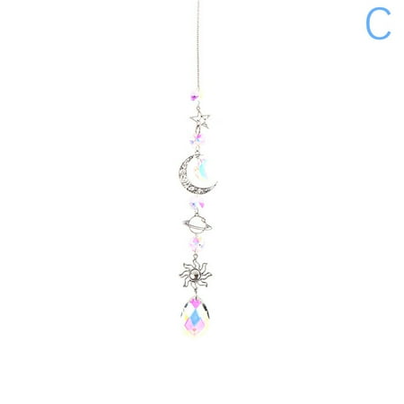 

Buytra Crystal Wind Chime Moon Sun Catcher Diamond Prisms Pendant Chaser Hanging Drop