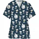 thumbnail image 5 of Uniformes quirúrgicos con estampado de cómics de dibujos animados americanos, uniforme de enfermería, tops médicos de enfermera, camisetas gráficas, 5 of 6