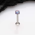 thumbnail image 2 of Fire Opal Prong Set Top Threadless Push-In Steel Labret, 2 of 4
