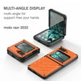thumbnail image 2 of SaniMore for Motorola Moto Razr 6.7" Folding Armored Case, Rugged PC & TPU Bumpers Magnetic Cover Support Wireless Charging Military Grade Shockproof Heavy Duty Protective Shell, Orange, 2 of 7