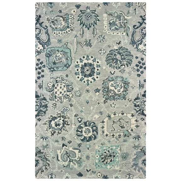 Moretti Avant Area Rug 75508 Grey Bulbs Petals 10' x 13' Rectangle
